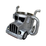 Maxbell Semi Truck Shaped Mug Novelty Coffee Cup for Home Birthday Gift Truck Lovers Silver
