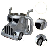 Maxbell Semi Truck Shaped Mug Novelty Coffee Cup for Home Birthday Gift Truck Lovers Silver