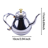 Maxbell Oil Dispenser Pots Oil Container Refillable Stainless Steel Long Spout Kettle Silver
