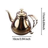 Maxbell Oil Dispenser Pots Oil Container Refillable Stainless Steel Long Spout Kettle Gold