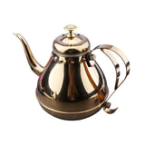 Maxbell Oil Dispenser Pots Oil Container Refillable Stainless Steel Long Spout Kettle Gold