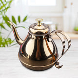 Maxbell Oil Dispenser Pots Oil Container Refillable Stainless Steel Long Spout Kettle Gold