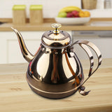 Maxbell Oil Dispenser Pots Oil Container Refillable Stainless Steel Long Spout Kettle Gold