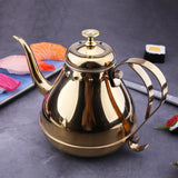 Maxbell Oil Dispenser Pots Oil Container Refillable Stainless Steel Long Spout Kettle Gold