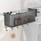 Maxbell Bedside Shelf for Bunk Bed Hanging Organizer for College Dorm Book Notebooks Black and hook