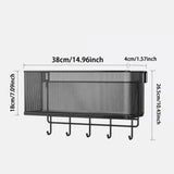 Maxbell Bedside Shelf for Bunk Bed Hanging Organizer for College Dorm Book Notebooks Black and hook