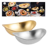 Maxbell Oval Serving Bowl Mixing Bowl Salad Bowl for Snack Restaurant Small Portions argent