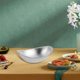 Maxbell Oval Serving Bowl Mixing Bowl Salad Bowl for Snack Restaurant Small Portions argent