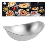 Maxbell Oval Serving Bowl Mixing Bowl Salad Bowl for Snack Restaurant Small Portions argent