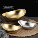 Maxbell Oval Serving Bowl Mixing Bowl Salad Bowl for Snack Restaurant Small Portions gold