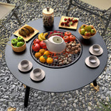 Maxbell Barbecue Grill Multifunctional Stable Cookware for Travel Backpacking Hiking black 6 pieces