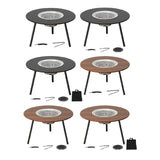 Maxbell Barbecue Grill Multifunctional Stable Cookware for Travel Backpacking Hiking black 6 pieces