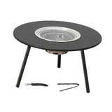 Maxbell Barbecue Grill Multifunctional Stable Cookware for Travel Backpacking Hiking black 6 pieces