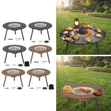 Maxbell Barbecue Grill Multifunctional Stable Cookware for Travel Backpacking Hiking black 6 pieces