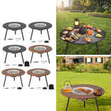 Maxbell Barbecue Grill Multifunctional Stable Cookware for Travel Backpacking Hiking black 6 pieces