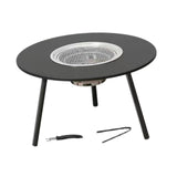 Maxbell Barbecue Grill Multifunctional Stable Cookware for Travel Backpacking Hiking black 6 pieces