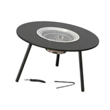 Maxbell Barbecue Grill Multifunctional Stable Cookware for Travel Backpacking Hiking black 6 pieces