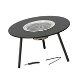 Maxbell Barbecue Grill Multifunctional Stable Cookware for Travel Backpacking Hiking black 6 pieces