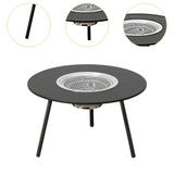 Maxbell Barbecue Grill Multifunctional Stable Cookware for Travel Backpacking Hiking black 6 pieces