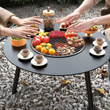 Maxbell Barbecue Grill Multifunctional Stable Cookware for Travel Backpacking Hiking black 6 pieces