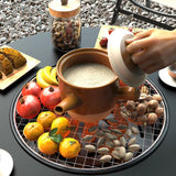 Maxbell Barbecue Grill Multifunctional Stable Cookware for Travel Backpacking Hiking black 6 pieces