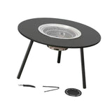 Maxbell Barbecue Grill Multifunctional Stable Cookware for Travel Backpacking Hiking black with 7 pieces