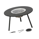 Maxbell Barbecue Grill Multifunctional Stable Cookware for Travel Backpacking Hiking black with 7 pieces