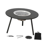 Maxbell Barbecue Grill Multifunctional Stable Cookware for Travel Backpacking Hiking black with 8 pieces