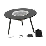 Maxbell Barbecue Grill Multifunctional Stable Cookware for Travel Backpacking Hiking black with 8 pieces