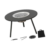 Maxbell Barbecue Grill Multifunctional Stable Cookware for Travel Backpacking Hiking black with 8 pieces