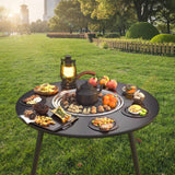 Maxbell Barbecue Grill Multifunctional Stable Cookware for Travel Backpacking Hiking black with 8 pieces