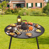 Maxbell Barbecue Grill Multifunctional Stable Cookware for Travel Backpacking Hiking black with 8 pieces