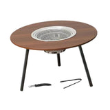 Maxbell Barbecue Grill Multifunctional Stable Cookware for Travel Backpacking Hiking wood 6 pieces