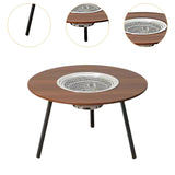 Maxbell Barbecue Grill Multifunctional Stable Cookware for Travel Backpacking Hiking wood 6 pieces