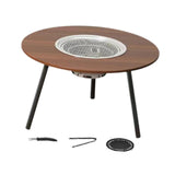 Maxbell Barbecue Grill Multifunctional Stable Cookware for Travel Backpacking Hiking wood 7 pieces