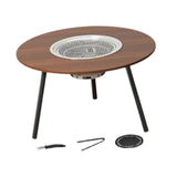 Maxbell Barbecue Grill Multifunctional Stable Cookware for Travel Backpacking Hiking wood 7 pieces