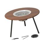 Maxbell Barbecue Grill Multifunctional Stable Cookware for Travel Backpacking Hiking wood 7 pieces