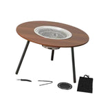 Maxbell Barbecue Grill Multifunctional Stable Cookware for Travel Backpacking Hiking wood 8 pieces