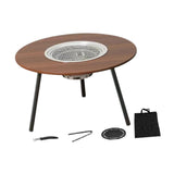 Maxbell Barbecue Grill Multifunctional Stable Cookware for Travel Backpacking Hiking wood 8 pieces