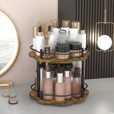 Maxbell Turntable Tray 2 Tier Rotating Condiments Organizer for Dining Table Cabinet Flower