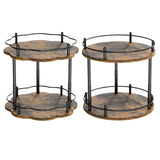 Maxbell Turntable Tray 2 Tier Rotating Condiments Organizer for Dining Table Cabinet Flower
