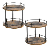 Maxbell Turntable Tray 2 Tier Rotating Condiments Organizer for Dining Table Cabinet Flower