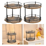 Maxbell Turntable Tray 2 Tier Rotating Condiments Organizer for Dining Table Cabinet Flower