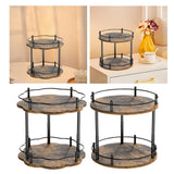 Maxbell Turntable Tray 2 Tier Rotating Condiments Organizer for Dining Table Cabinet Flower