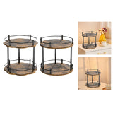 Maxbell Turntable Tray 2 Tier Rotating Condiments Organizer for Dining Table Cabinet Flower
