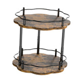 Maxbell Turntable Tray 2 Tier Rotating Condiments Organizer for Dining Table Cabinet Flower