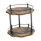 Maxbell Turntable Tray 2 Tier Rotating Condiments Organizer for Dining Table Cabinet Flower
