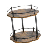 Maxbell Turntable Tray 2 Tier Rotating Condiments Organizer for Dining Table Cabinet Flower