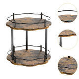 Maxbell Turntable Tray 2 Tier Rotating Condiments Organizer for Dining Table Cabinet Flower