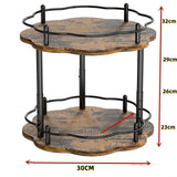 Maxbell Turntable Tray 2 Tier Rotating Condiments Organizer for Dining Table Cabinet Flower